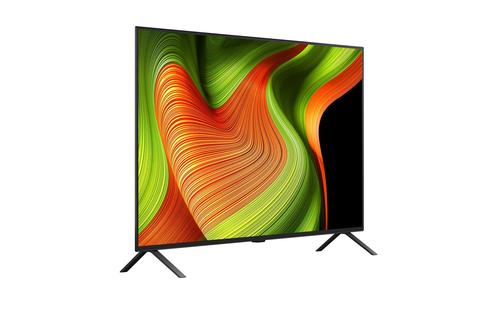 Licht schuine weergave van LG OLED AI B5 4K Smart TV.