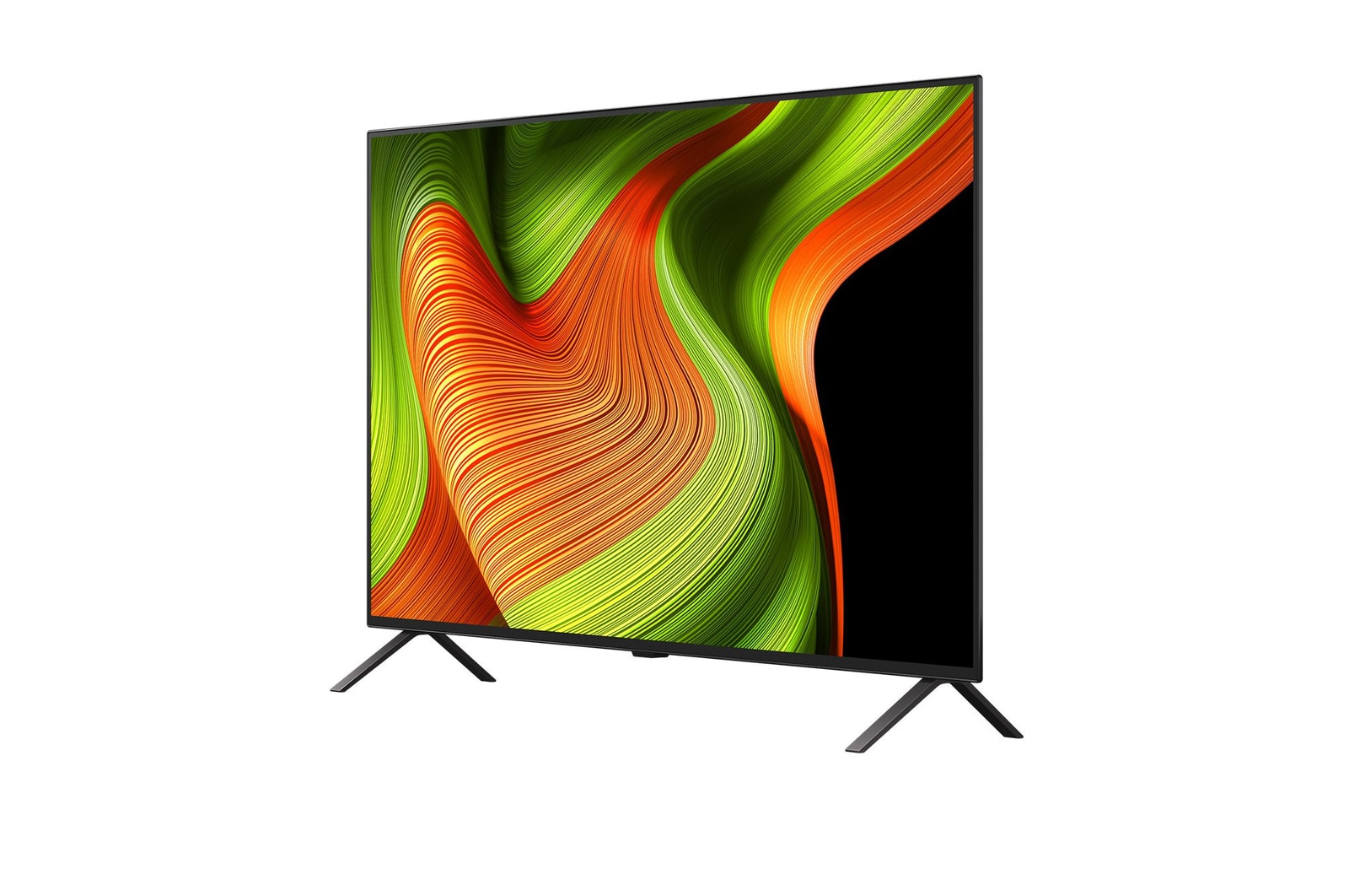 Licht schuine weergave van LG OLED AI B5 4K Smart TV.