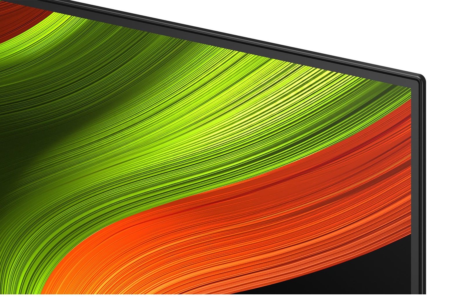 Licht schuine weergave van LG OLED AI B5 4K Smart TV.