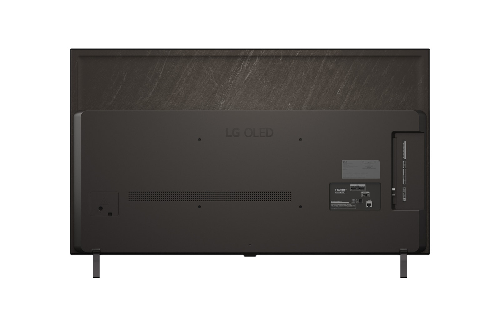 Achteraanzicht van LG OLED AI B5 4K Smart TV.