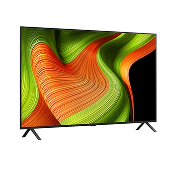 Licht schuine weergave van LG OLED AI B5 4K Smart TV.
