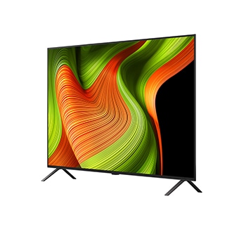 Licht schuine weergave van LG OLED AI B5 4K Smart TV.