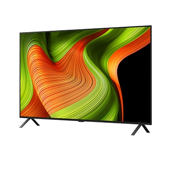 Licht schuine weergave van LG OLED AI B5 4K Smart TV.