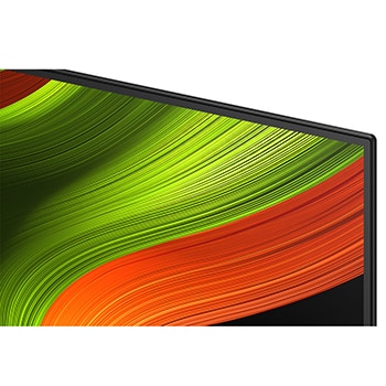 Licht schuine weergave van LG OLED AI B5 4K Smart TV.