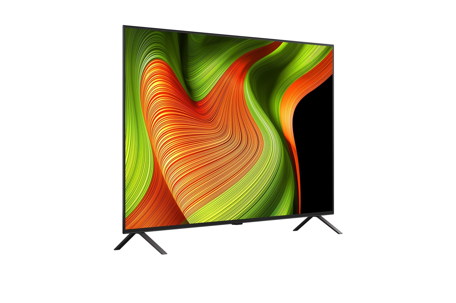 Licht schuine weergave van LG OLED AI B5 4K Smart TV.