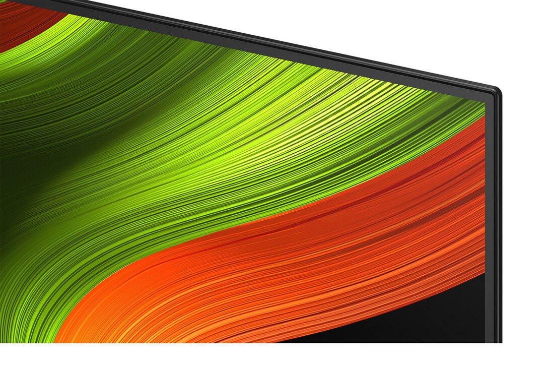 Licht schuine weergave van LG OLED AI B5 4K Smart TV.