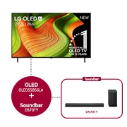 Vooraanzicht van LG OLED AI C5 4K Smart TV. 12 jaar nummer 1 OLED-embleem ter wereld en het LG OLED AI 2025-logo staan op het scherm.