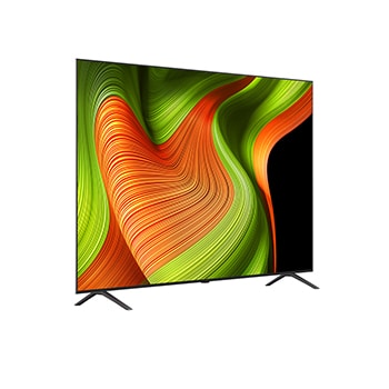 Licht schuine weergave van LG OLED AI B5 4K Smart TV.