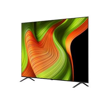 Licht schuine weergave van LG OLED AI B5 4K Smart TV.