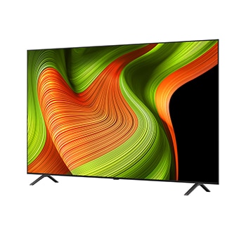 Licht schuine weergave van LG OLED AI B5 4K Smart TV.