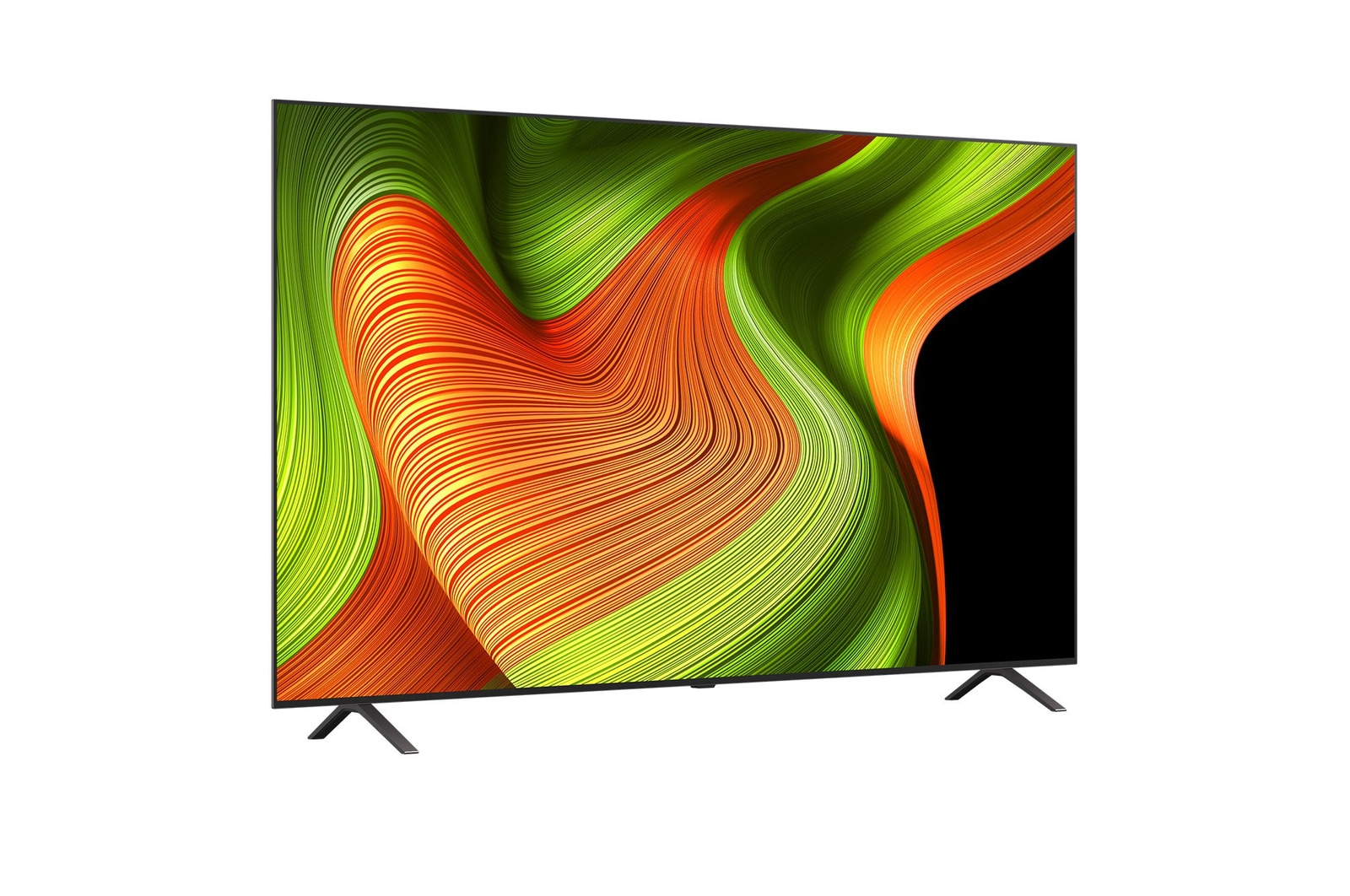 Licht schuine weergave van LG OLED AI B5 4K Smart TV.