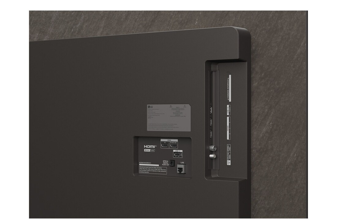 Achteraanzicht van LG OLED AI B5 4K Smart TV.