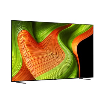 Licht schuine weergave van LG OLED AI B5 4K Smart TV.