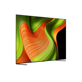 Licht schuine weergave van LG OLED AI B5 4K Smart TV.