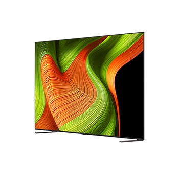 Licht schuine weergave van LG OLED AI B5 4K Smart TV.