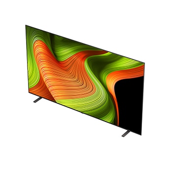 Licht schuine weergave van LG OLED AI B5 4K Smart TV.