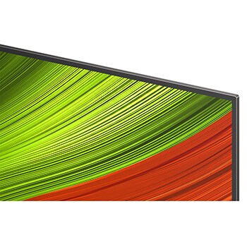 Licht schuine weergave van LG OLED AI B5 4K Smart TV.