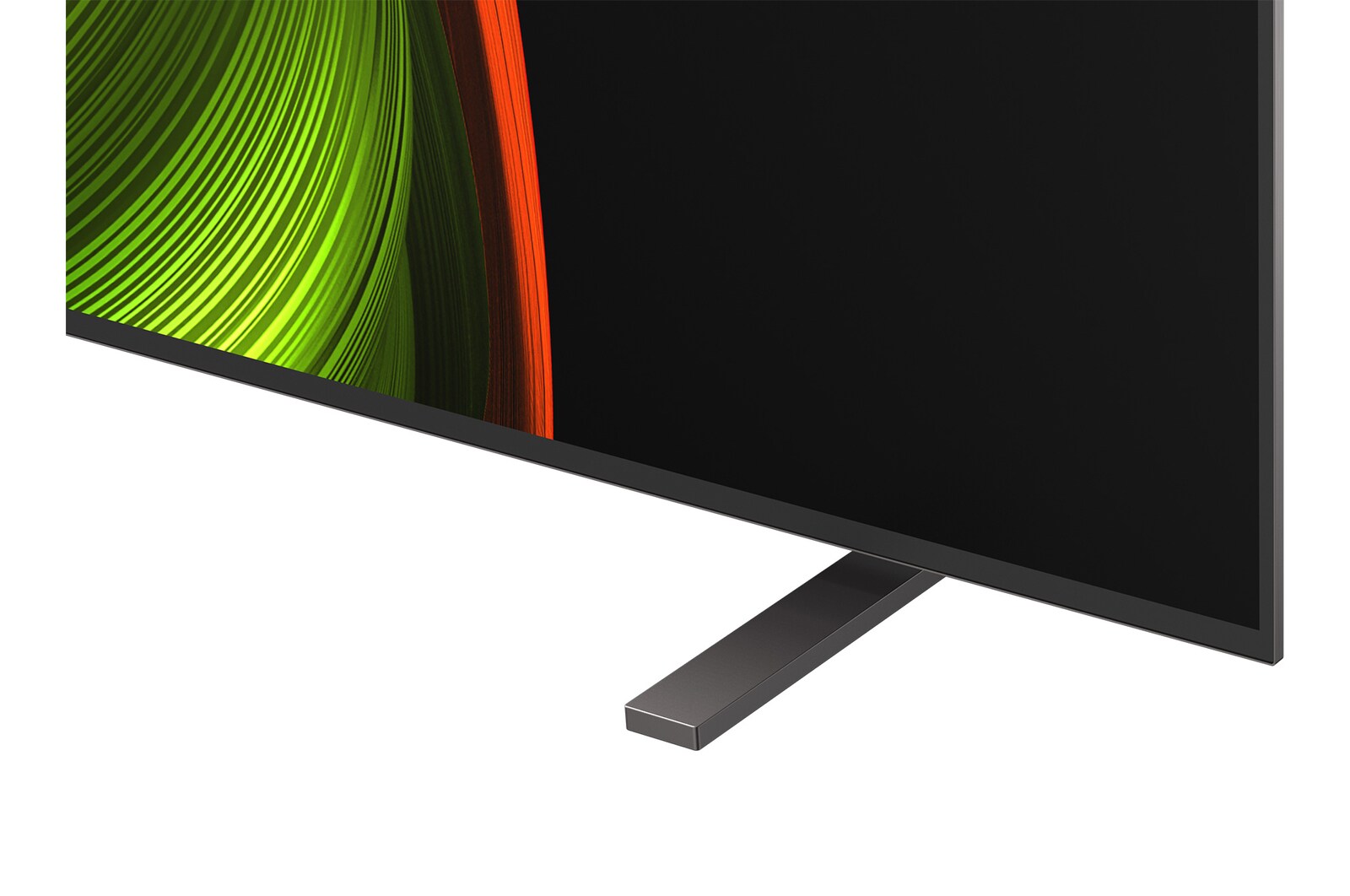 Licht schuine weergave van LG OLED AI B5 4K Smart TV.
