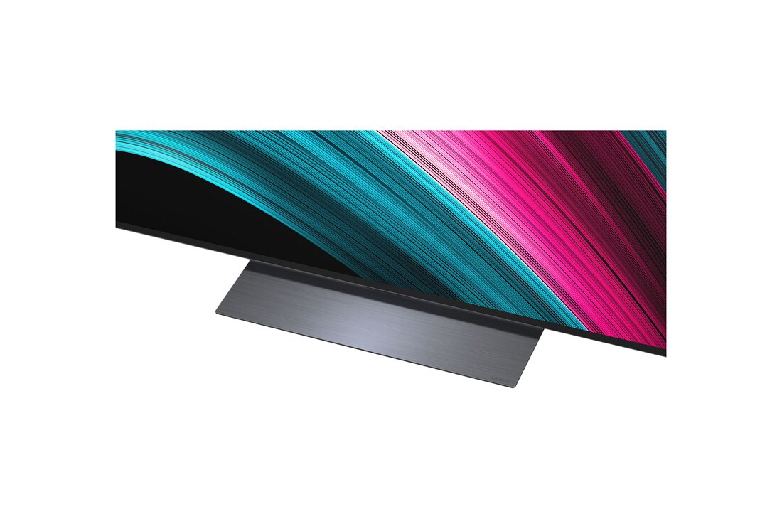 Achteraanzicht van LG OLED evo AI C5 4K Smart TV.Zijaanzicht van LG OLED evo AI C5 4K Smart TV.