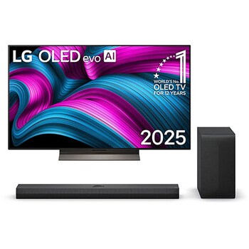 Front view with LG OLED evo AI