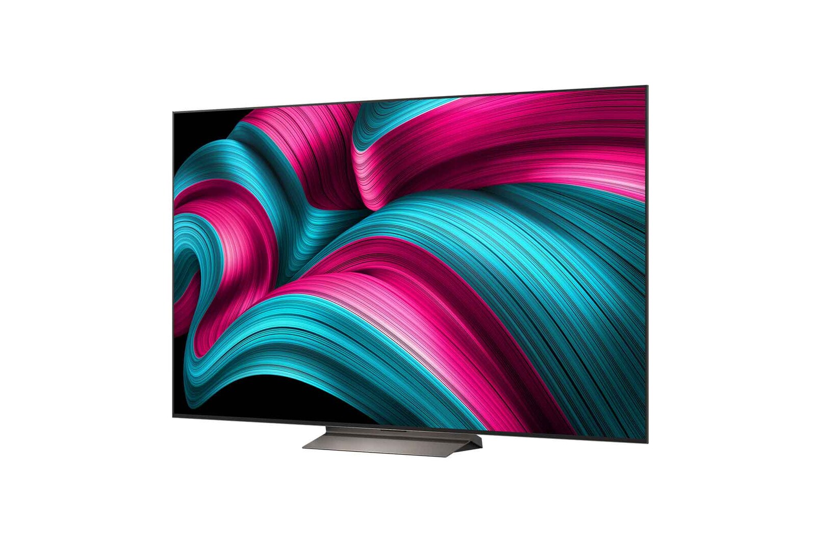 LG AI Magic Remote op de voorgrond. Het AI-knoppictogram is gemarkeerd. Op de achtergrond bevindt zich de LG webOS-gebruikersinterface. De muiscursor geeft aan dat de afstandsbediening in gebruik is. Text legt uit hoe de functies en bedieningselementen van de afstandsbediening het navigeren door webOS eenvoudig maken.