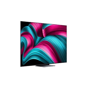 Iets schuin zicht op LG OLED evo AI C5 4K Smart TV.