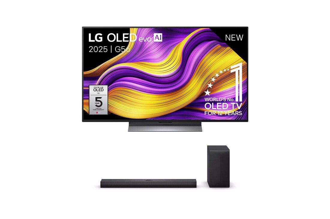 LG 48 inch LG OLED evo AI G5 4K Smart TV 2025 & DS70TY 3.1.1-kanaals, OLED48G56LS.DS70TY
