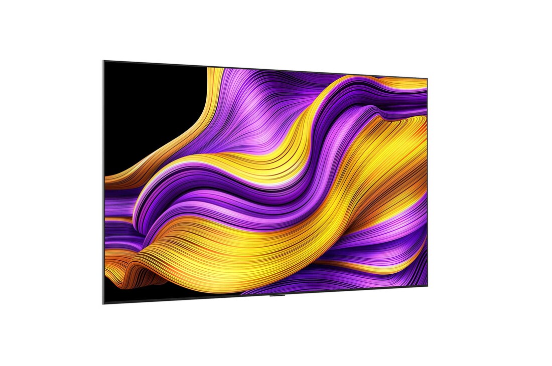 Zijaanzicht naar links van LG OLED evo AI G5 4K Smart TV.