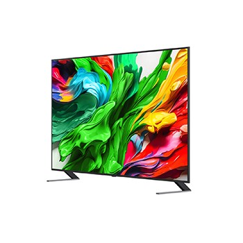 Naar links gericht zijaanzicht van de LG QNED evo QNED85 TV 