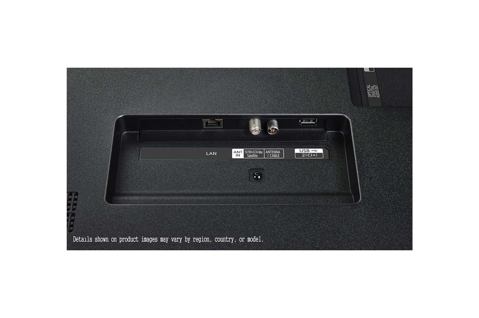 LG AI Magic Remote met de AI-knop gemarkeerd. Daaromheen staan de verschillende functionaliteiten die een gebruiker met de knop kan openen. AI Voice ID, AI Search, AI Chatbot, AI Concierge, AI Picture Wizard, AI Sound Wizard. De tekst legt uit dat de LG AI Magic Remote je AI Experience compleet maakt met een speciale AI-knop en kan worden gebruikt als muis. Gewoon aanwijzen en klikken.