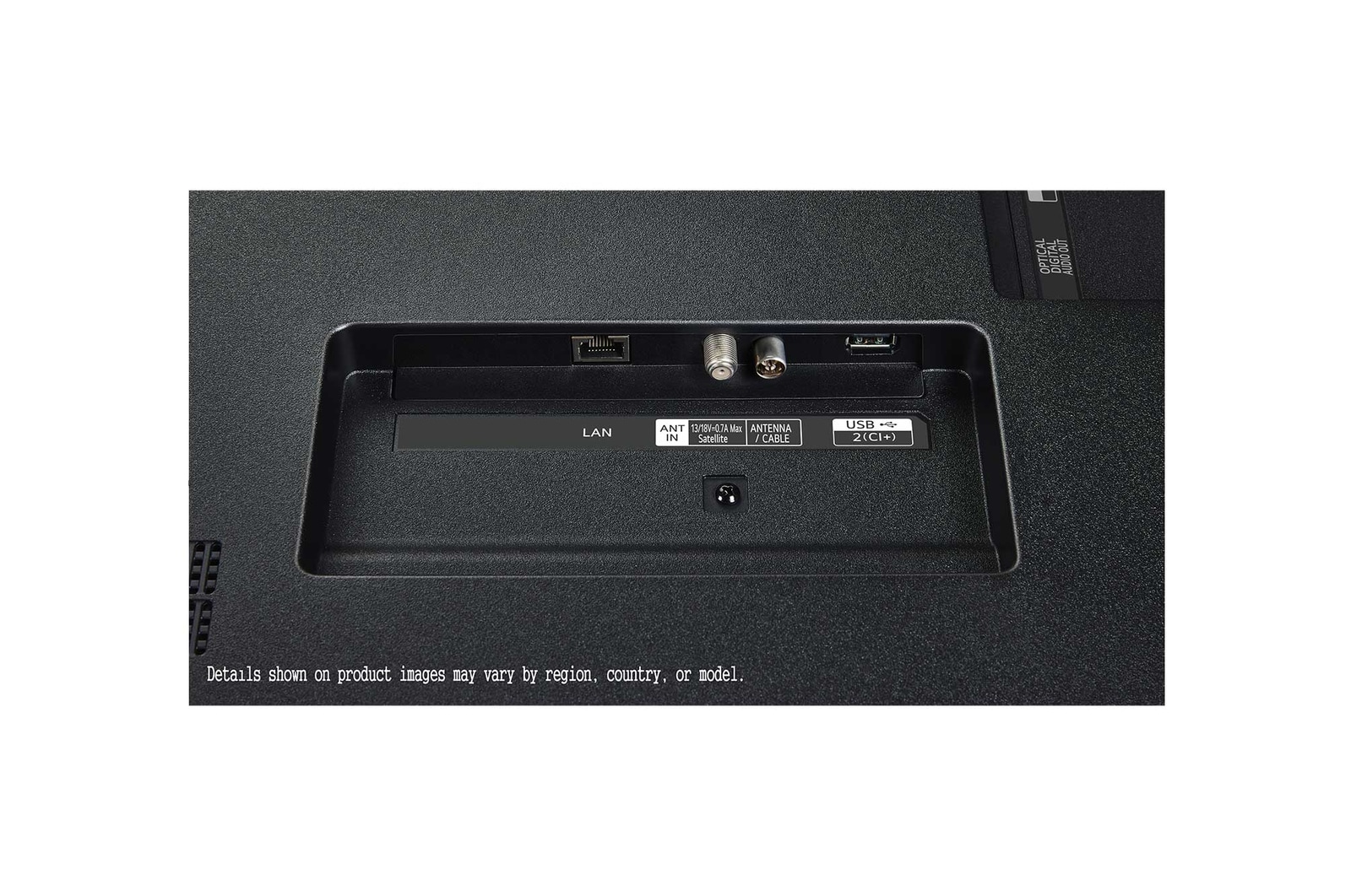 LG AI Magic Remote met de AI-knop gemarkeerd. Daaromheen staan de verschillende functionaliteiten die een gebruiker met de knop kan openen. AI Voice ID, AI Search, AI Chatbot, AI Concierge, AI Picture Wizard, AI Sound Wizard. De tekst legt uit dat de LG AI Magic Remote je AI Experience compleet maakt met een speciale AI-knop en kan worden gebruikt als muis. Gewoon aanwijzen en klikken.