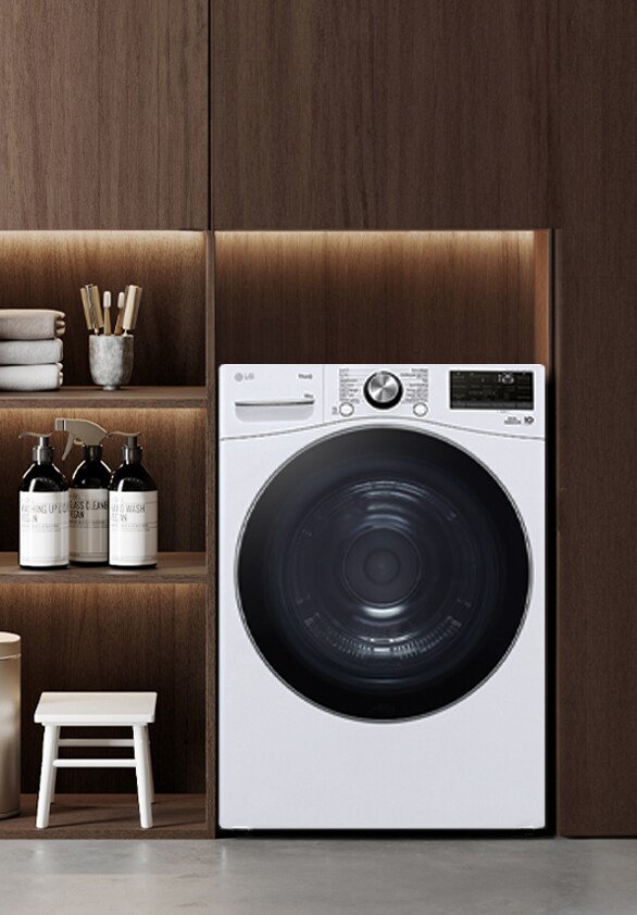LG dryer in the living room	