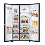 Door open view with food