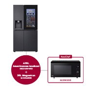 Voorkant van 628L Amerikaanse koelkast Zwart | Door In Door™ | InstaView™ | ThinQ™ - GSXE81EVBD