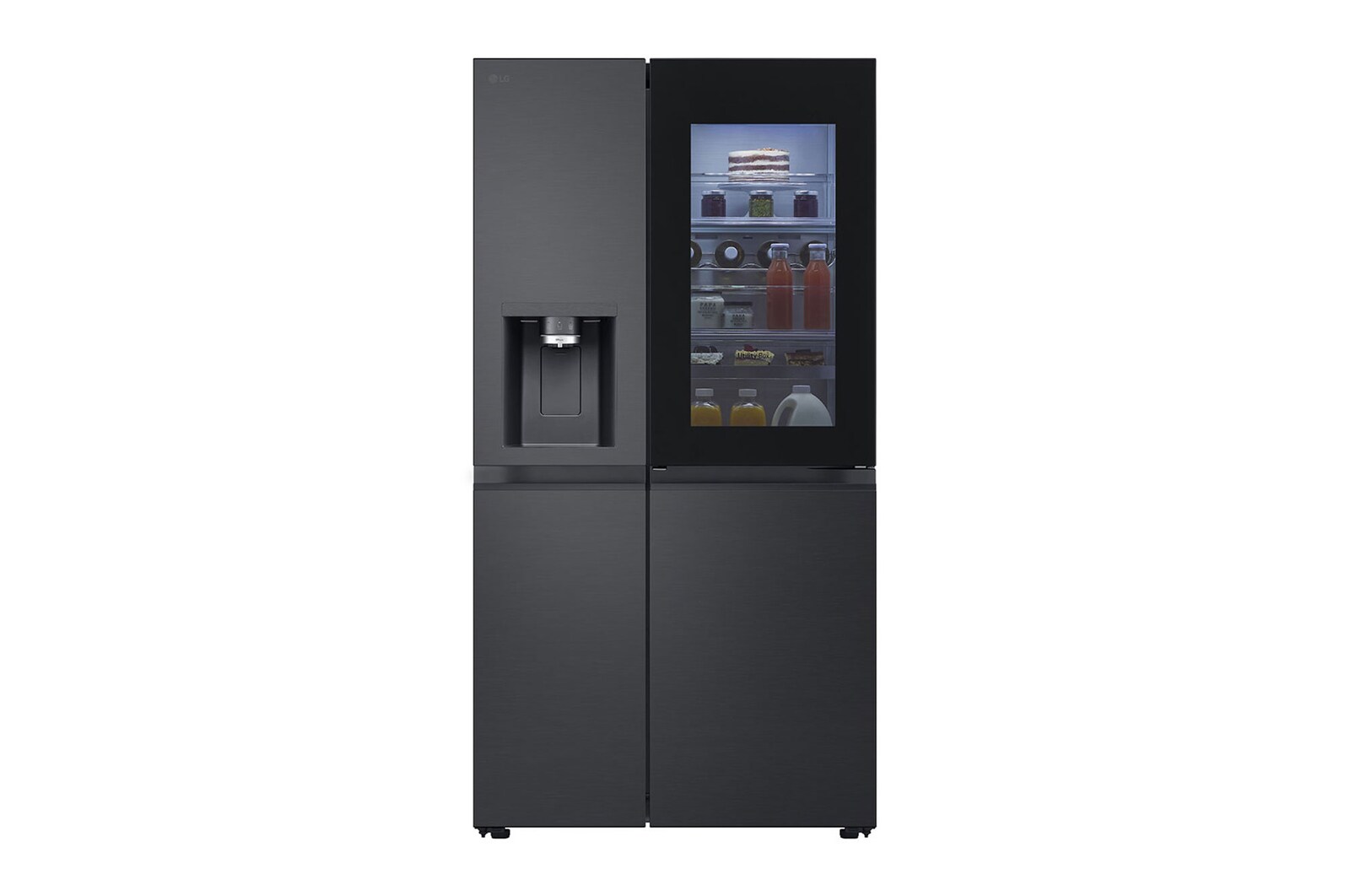 Voorkant van 628L Amerikaanse koelkast Zwart | Door In Door™ | InstaView™ | ThinQ™ - GSXE81EVBD