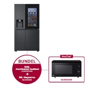 Voorkant van 628L Amerikaanse koelkast Zwart | InstaView™ | DoorCooling+™ | UVNano™ - GSXE91EVAD