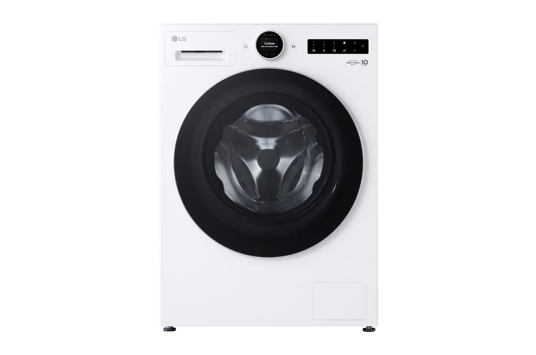 Vooraanzicht van 9kg Wasmachine F4WX809Y Wit | AI DD™ | Steam™ | TurboWash™| LGNL
