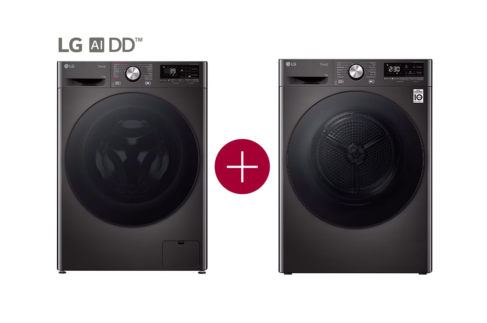 Voorkant van 11kg Wasmachine Antraciet | AI DD™ | TurboWash™ | Steam™