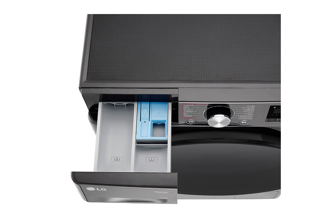 LG 11kg Wasmachine F4WR7011SYB + 9kg Droger RH90V9ZVEN Zwart, F4WR7011SYB.RH9ZVEN