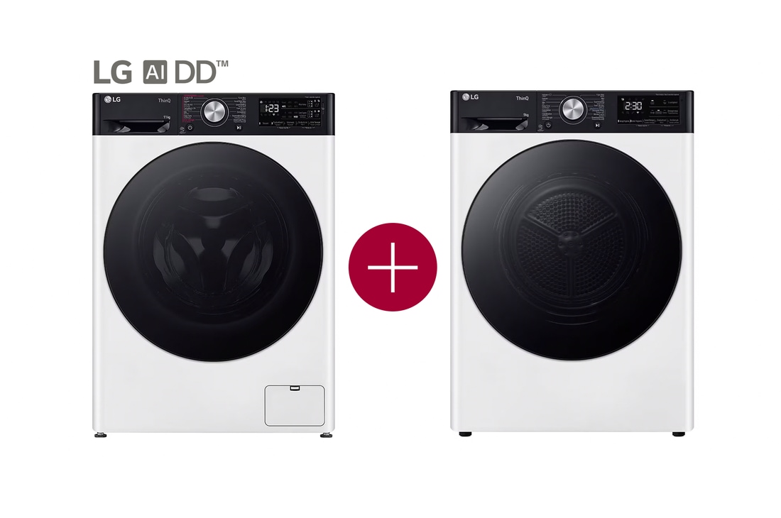 LG F4WR7511SYW wasmachine & RH90V9LVEN droger, F4WR7511SYW.RH9LVEN