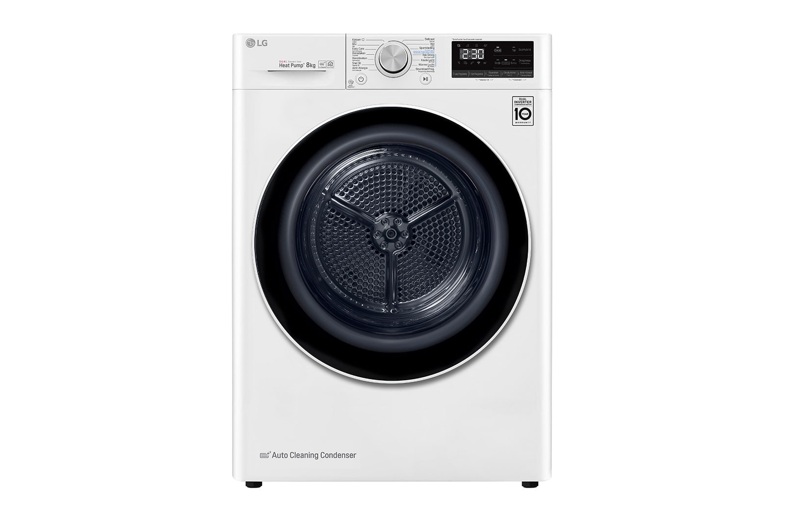 Voorkant van 8kg DUAL Inverter Warmtepomp Droger Wit | Auto Cleaning Condenser | Allergy Care™ - RH80V9AV4N