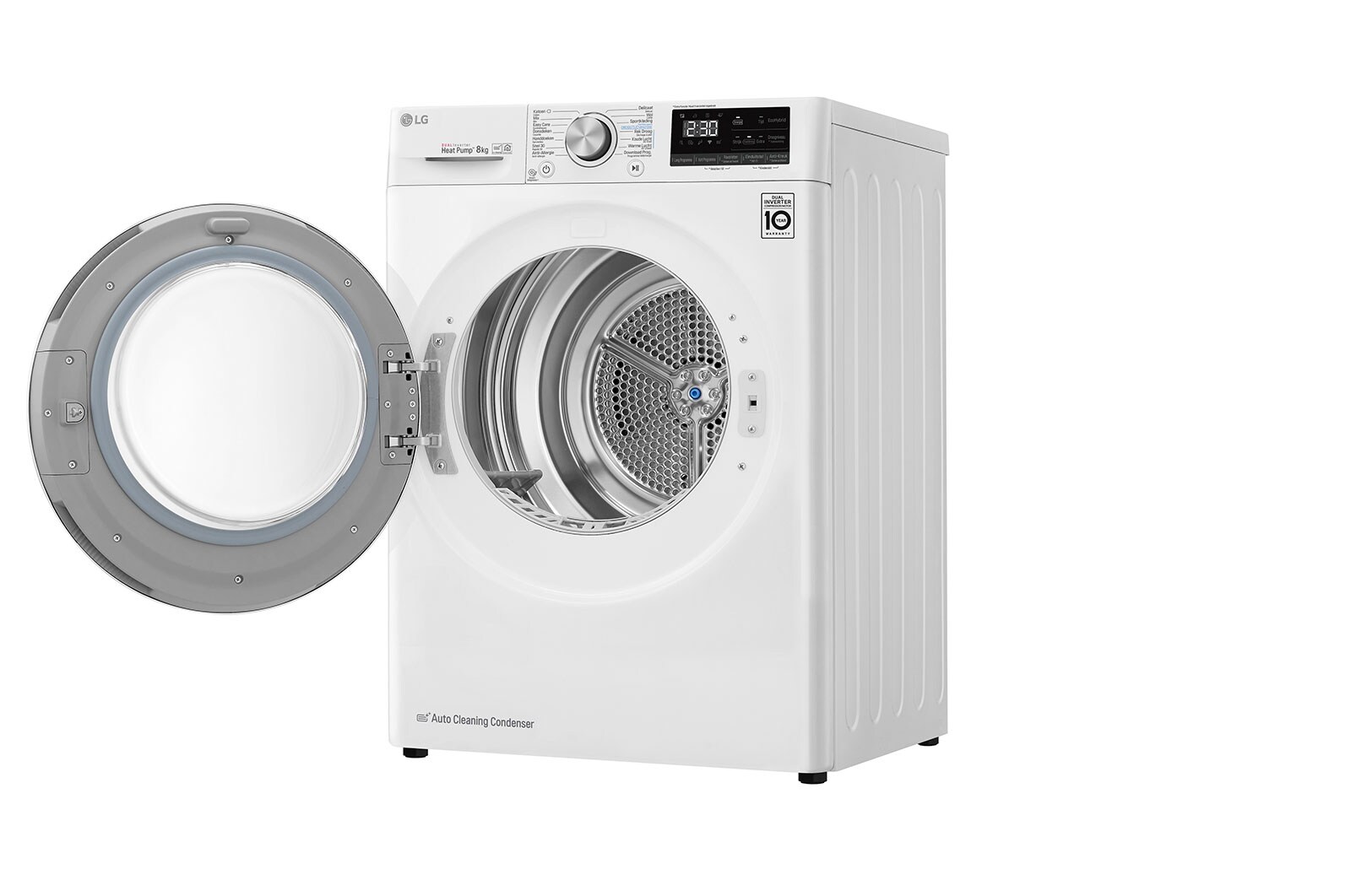 LG 8kg DUAL Inverter Warmtepomp Droger Wit | Auto Cleaning Condenser | Allergy Care™, RH80V9AV4N