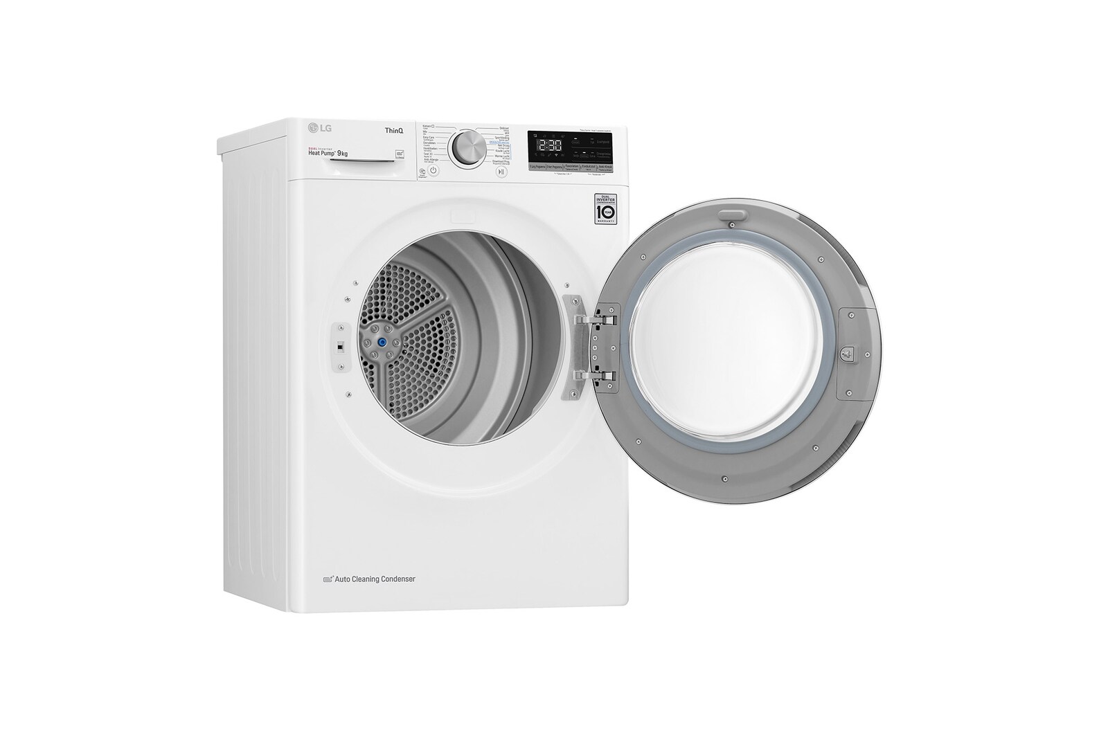 LG 9kg DUAL Inverter Warmtepomp Droger Wit | Eco Hybrid™ | Allergy Care™ | Auto Cleaning Condenser, RH90V5AV6N