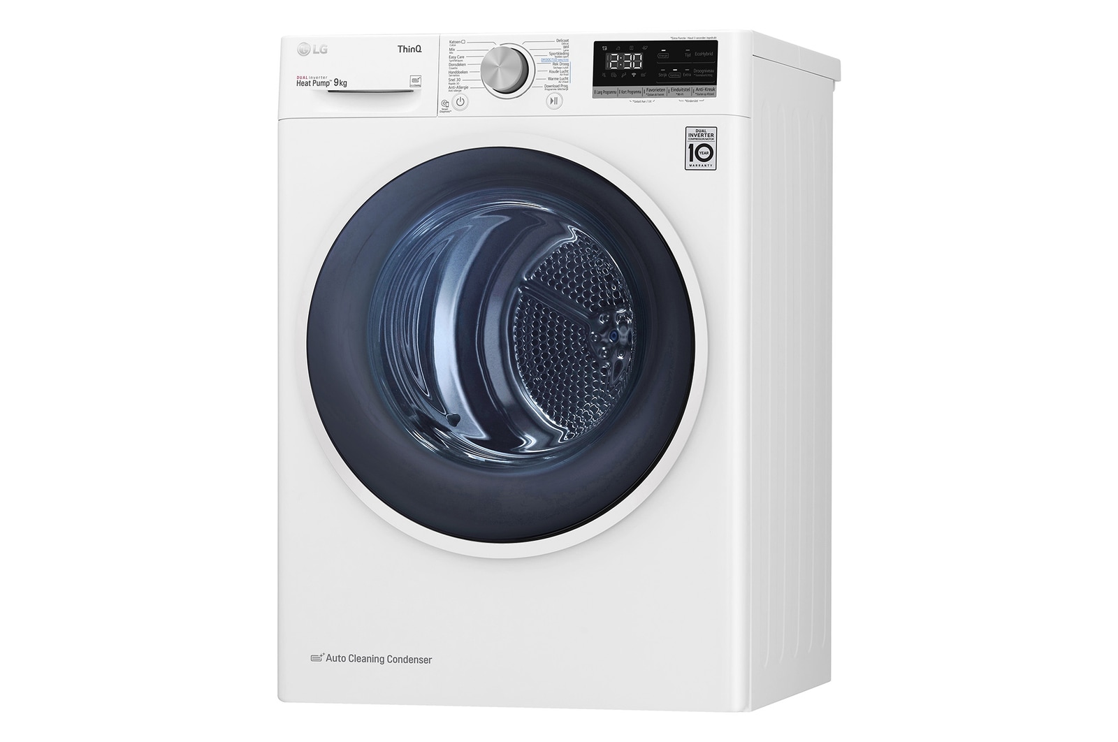 LG 9kg DUAL Inverter Warmtepomp Droger Wit | Eco Hybrid™ | Allergy Care™ | Auto Cleaning Condenser, RH90V5AV6N
