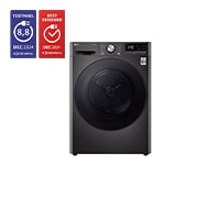 Voorkant van 9kg DUAL Inverter Warmtepomp Droger Zwart |Eco Hybrid™ | Allergy Care™ | Auto Cleaning Condenser - RH90V9ZVEN