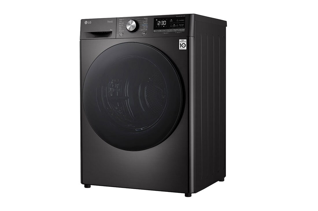 LG 9kg DUAL Inverter Warmtepomp Droger Zwart |Eco Hybrid™ | Allergy Care™ | Auto Cleaning Condenser, RH90V9ZVEN