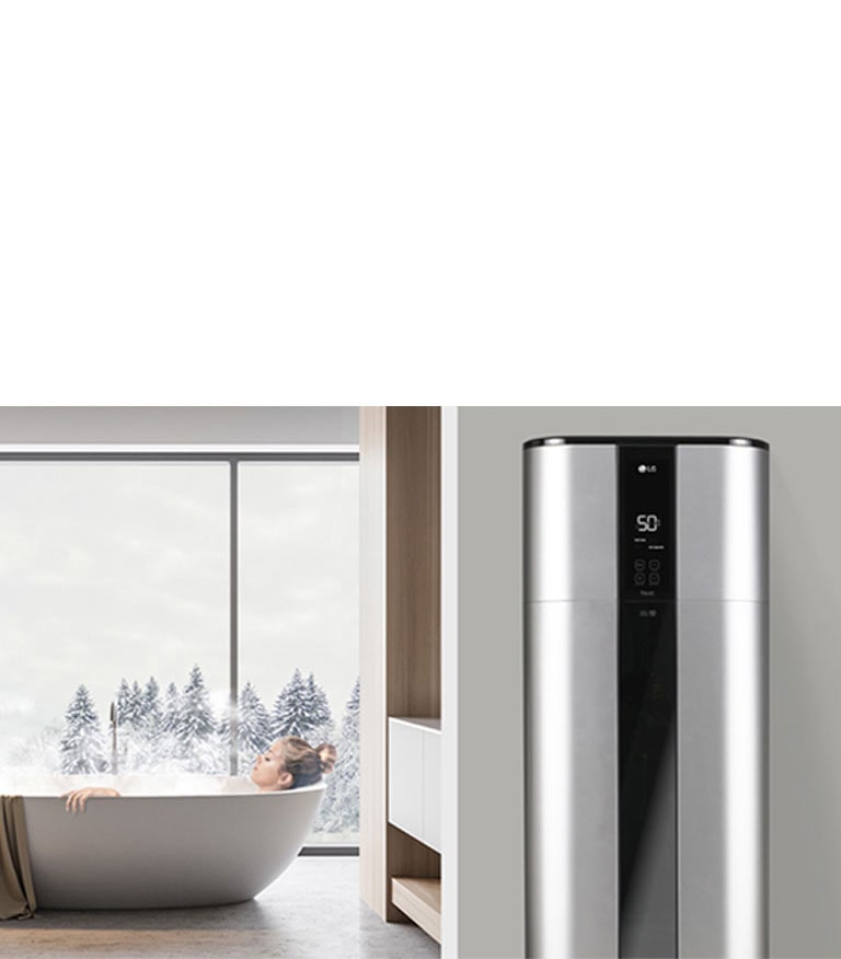 Feature card van 270L, LG Inverter warmtepompboiler, stil en energiezuinig met strak design WH27S.F5