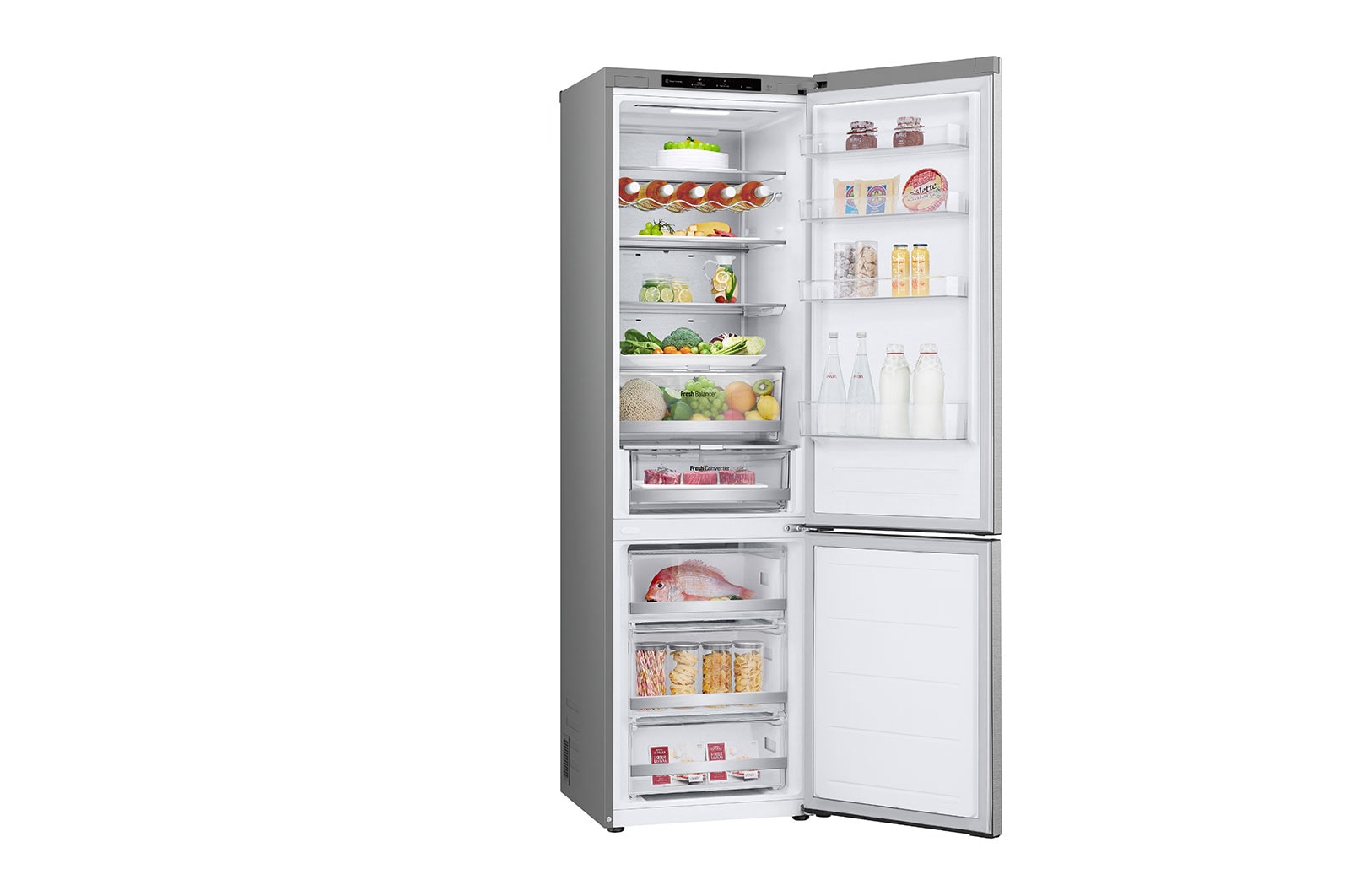 LG 387L Koel-vries combinatie GBV7280AMB Silver | DoorCooling+™ | FRESHConverter™ | FRESHBalancer™ | LG NL, GBV7280AMB