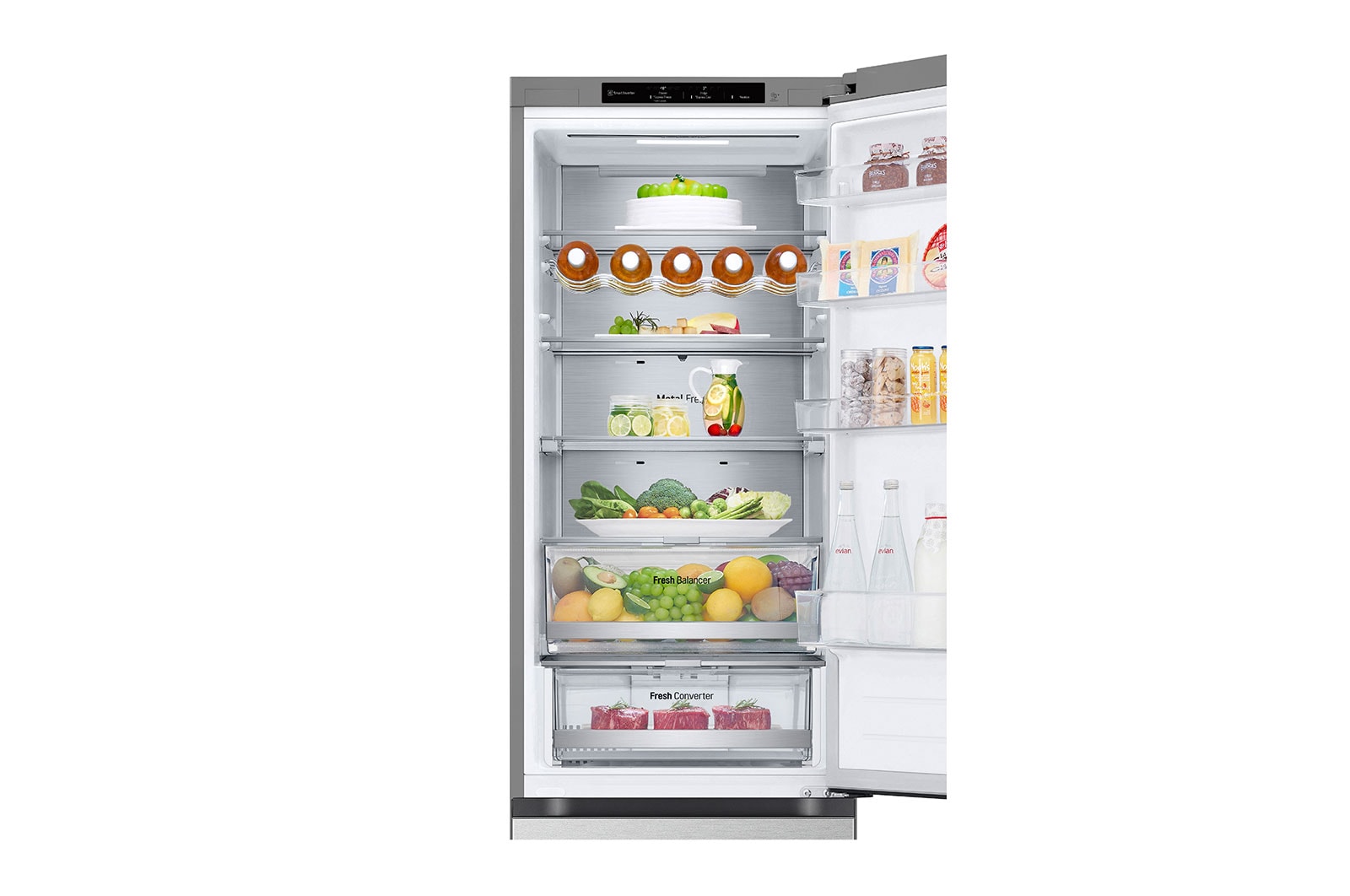 LG 387L Koel-vries combinatie GBV7280AMB Silver | DoorCooling+™ | FRESHConverter™ | FRESHBalancer™ | LG NL, GBV7280AMB