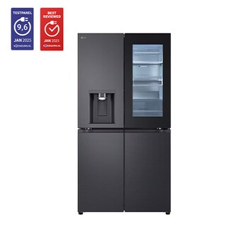 Voorkant van 638L Amerikaanse koelkast Zwart | InstaView™ | DoorCooling+™ | Craft Ice™